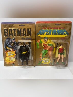 1989 NEW ToyBiz Batman Robin Vintage NIB Sealed DC Comics Super Heroes Figures